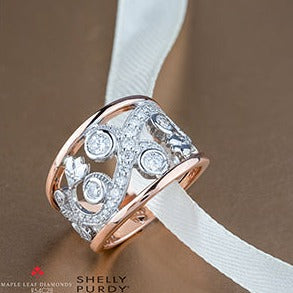 14K White & Rose Gold Diamond Ring