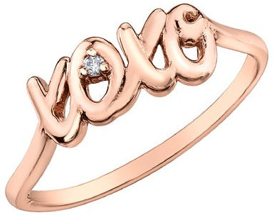 10K Rose Gold XO Diamond Ring