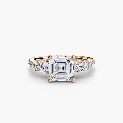 Five Stone Ring with Pavé Band