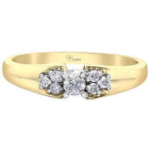 10K Yellow & White Gold Diamond Ring