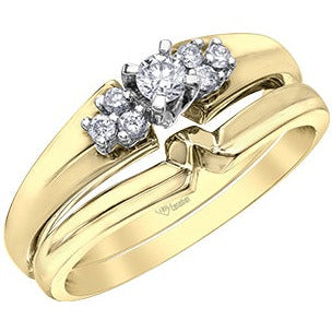 10K Yellow & White Gold Diamond Ring