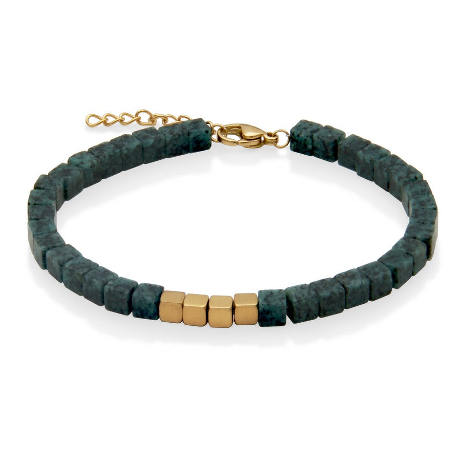 Jasper & Stainless Steel Bracelet