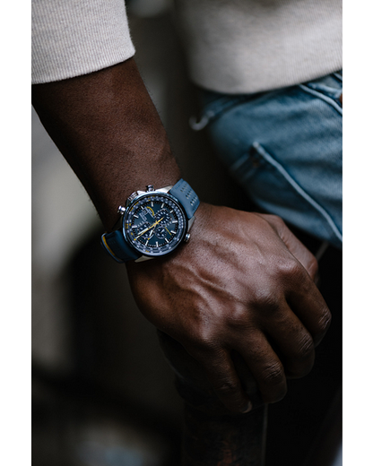 Citizen Eco Drive Blue & Yellow Chronograph Watch