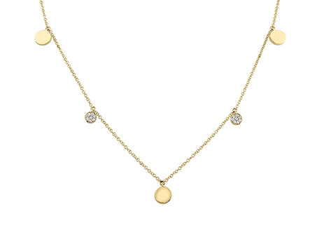 10K Yellow Gold Disc Necklace