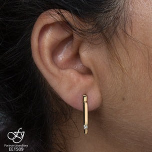 10K Yellow Gold Princess Cut Stud Earrings