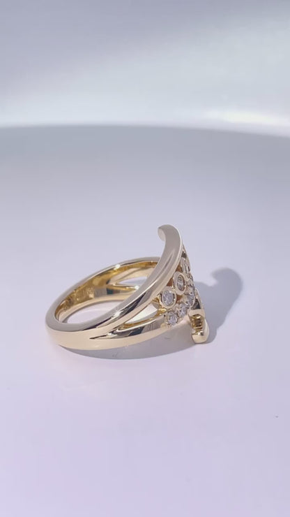 Yellow Gold Diamond Bypass Ring