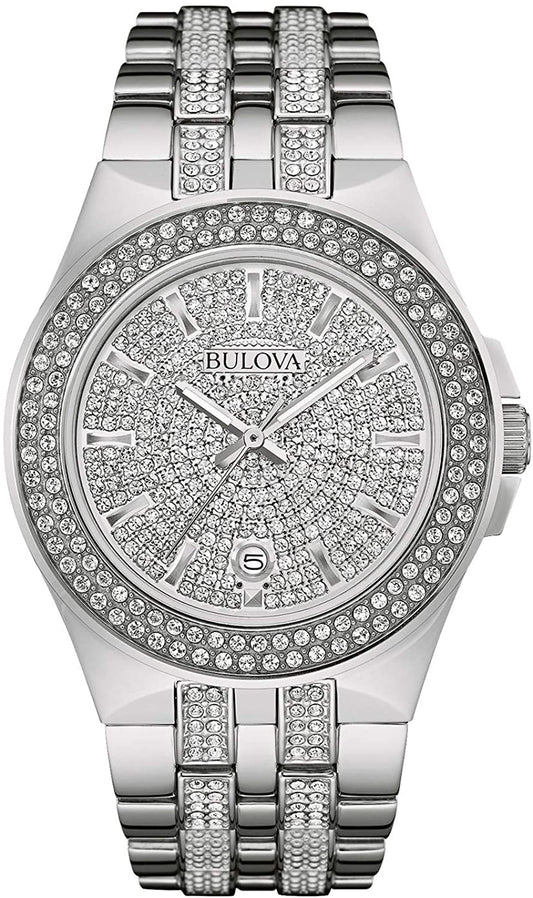 Bulova Swarovski Crystal Stainless Steel Watch