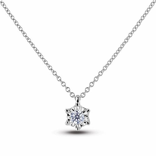 10K Solitaire Diamond Necklace