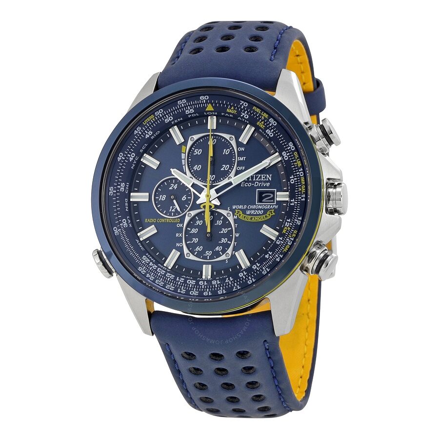 Citizen Eco Drive Blue & Yellow Chronograph Watch