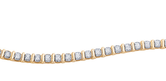 10K Yellow Gold Diamond Tennis Bracelet