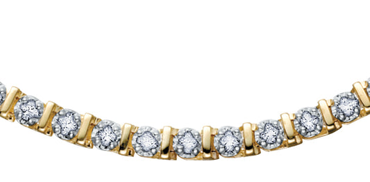 10K Yellow Gold Diamond Tennis Bracelet