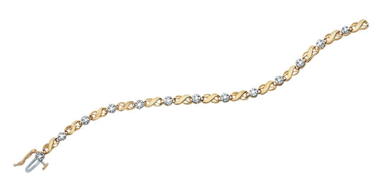 10K Yellow Gold Diamond Tennis Bracelet