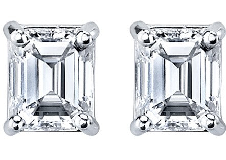 18K White Gold Palladium Diamond Earrings