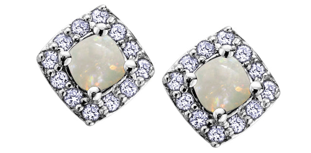 10K White Gold Diamond & Gem Earrings