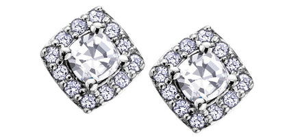 10K White Gold Diamond & Gem Earrings