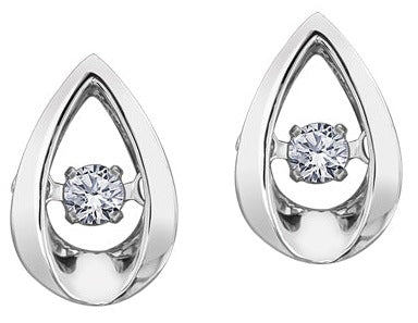 10K White Gold Diamond Dancing Diamond Earrings