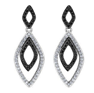 Two Tone Diamond White Gold Earrings