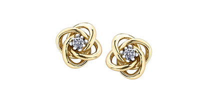 10K Yellow Gold Twist Earrings