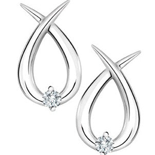 10K White Gold Diamond Earrings
