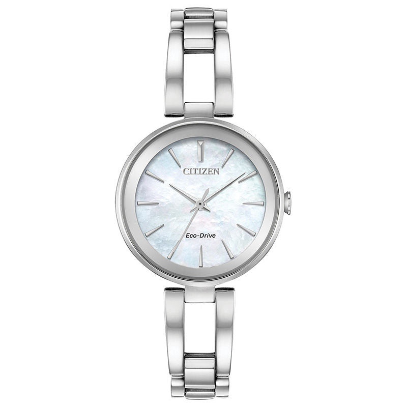 Citizen Eco Drive Silver Tone Mother of Pearl Watch