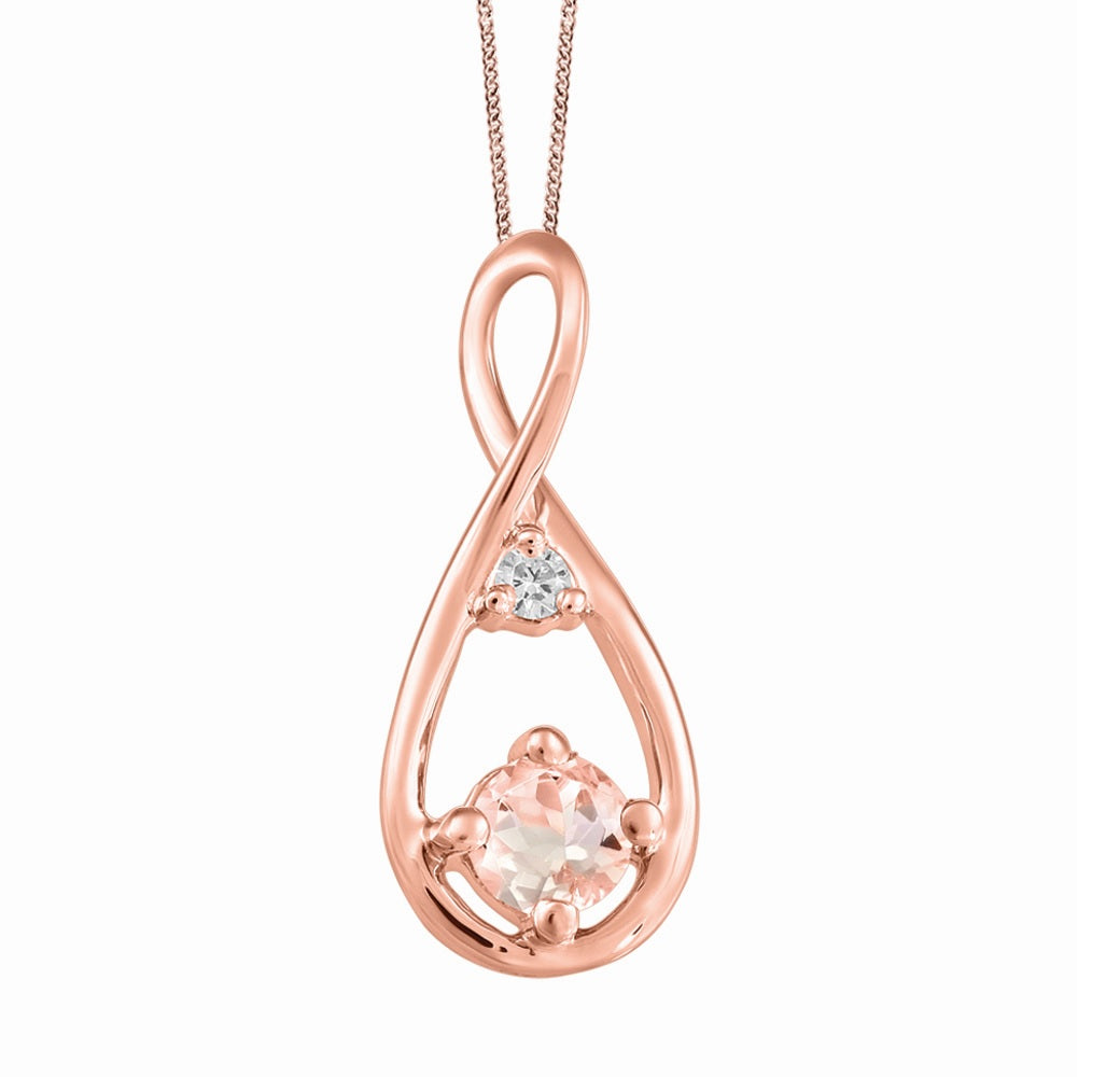 10K Rose Gold Infinity Morganite Necklace