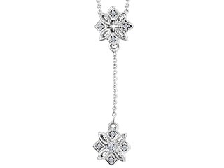10K White Gold Snowflake Necklace