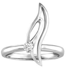10K White Gold Fire & Ice Fashion Ring