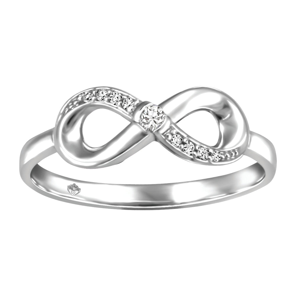 10K White Gold Diamond Infinity Ring