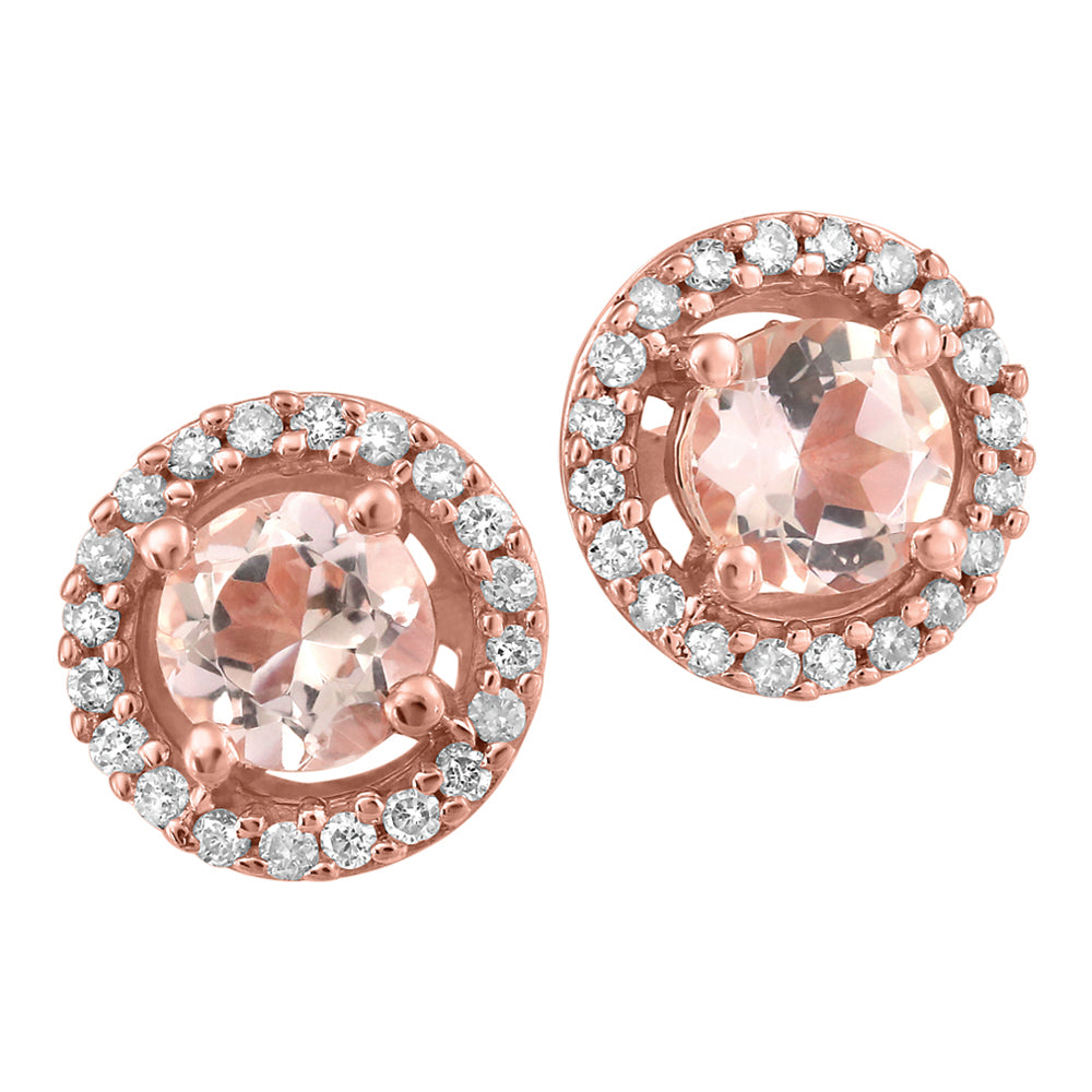 Pink morganite stud on sale earrings