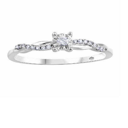 10K White Gold Engagement Ring