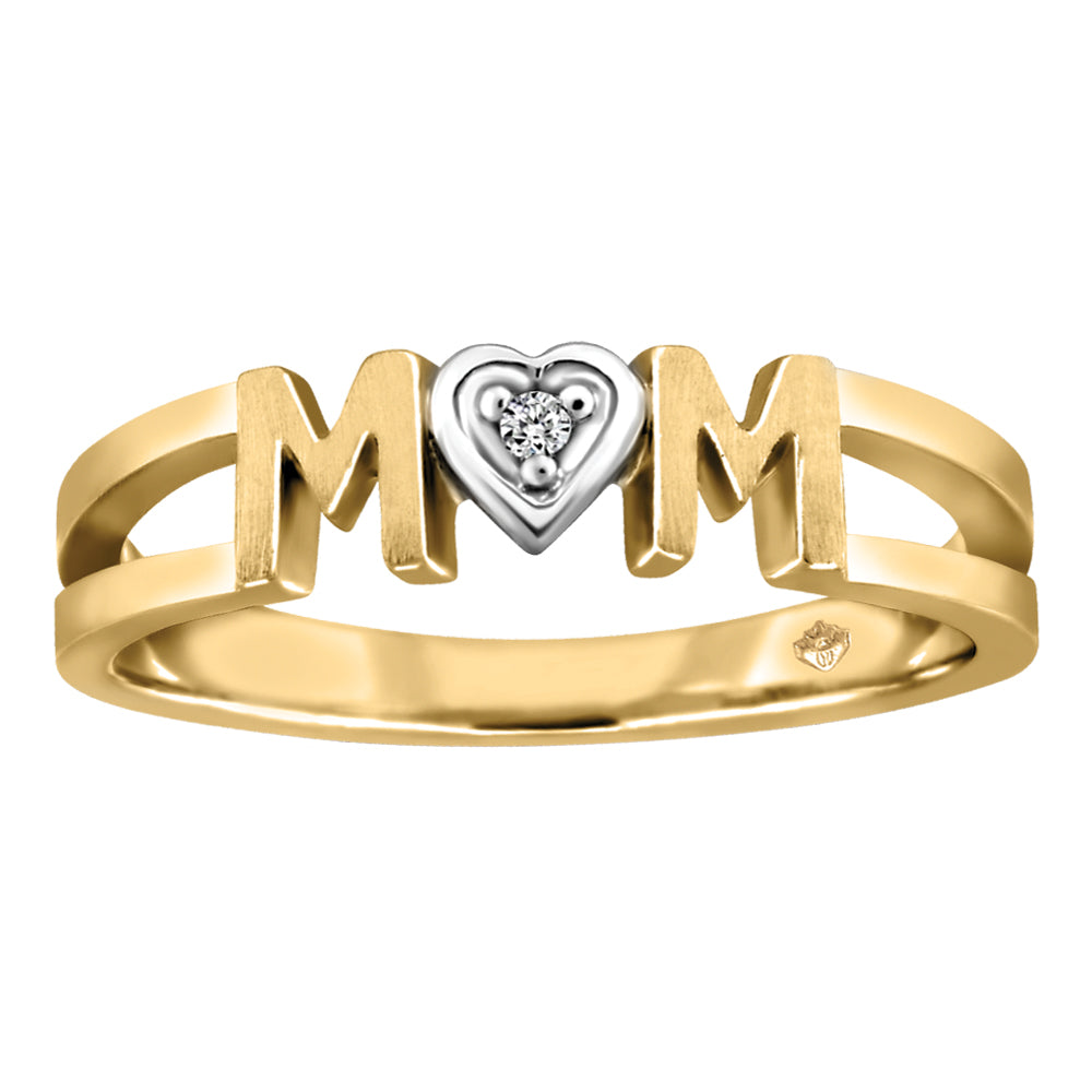 10K Gold & Diamond Mom Ring