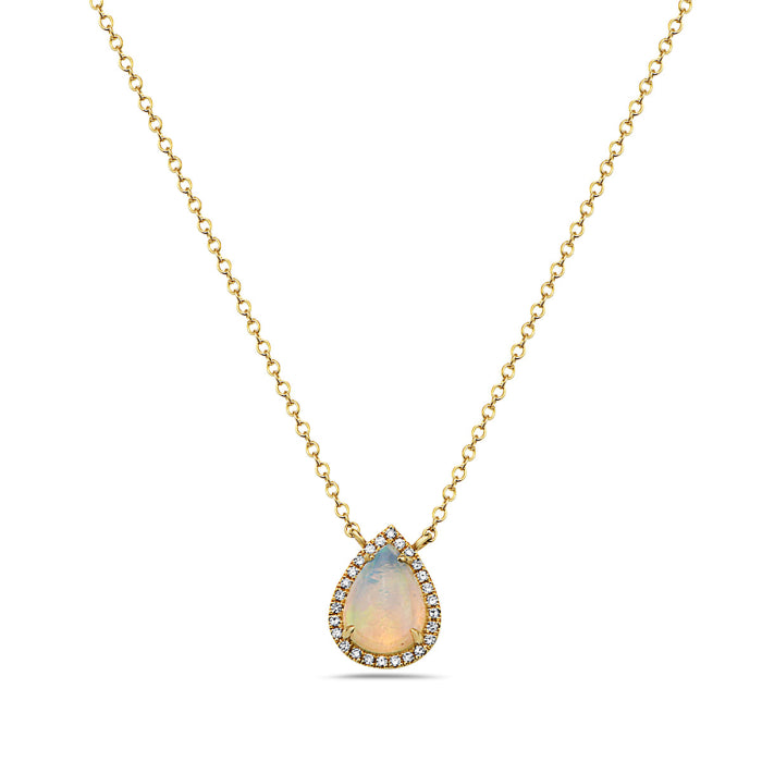 Pear shaped deals opal necklace