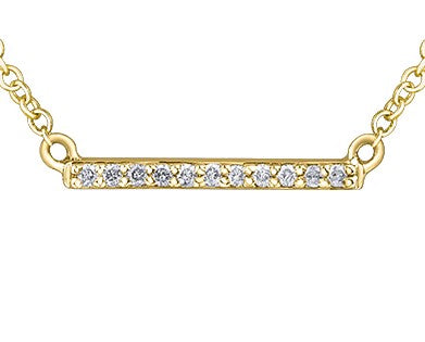 10K Yellow Gold Diamond Bar Necklace