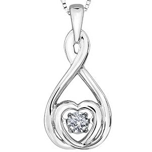 10K White Gold Diamond Pulse Necklace