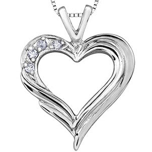 10K White Gold Heart Necklace