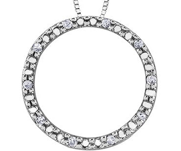 10K White Gold Diamond Circle