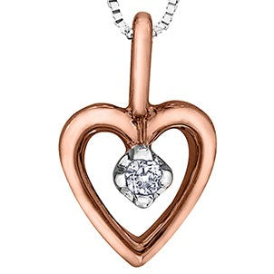 10K Rose Gold Heart Necklace