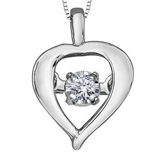 10K White Gold Dancing Diamond Necklace