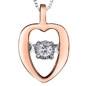 10K Rose Gold Dancing Diamond Necklace