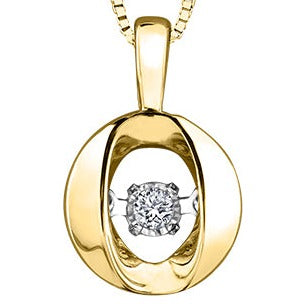 10K Yellow Gold Diamond Pulse Necklace