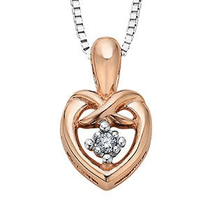 10K Rose Gold Diamond Heart Necklace