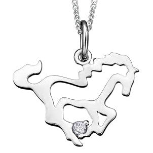 10K White Gold Horse Necklace with Canadian Diamond