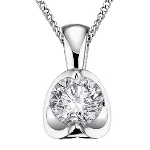 10K White Gold Tension Set Diamond Necklace