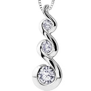 14K White Gold Canadian Diamond Tides of Love Necklace