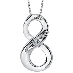 Sterling Silver Diamond Figure Eight Necklace
