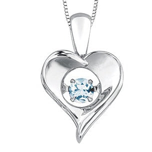 Sterling Silver Dancing Gemstone Heart Necklace