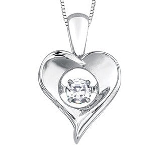 Sterling Silver Dancing Gemstone Heart Necklace
