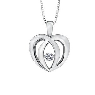 Sterling Silver Diamond Pulse Necklace
