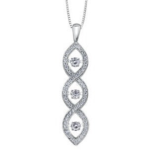 10K White Gold Diamond Pulse Necklace