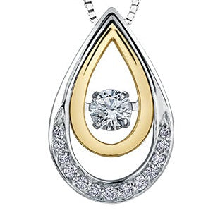 10K White & Yellow Gold Northern Dancer Diamond Necklace